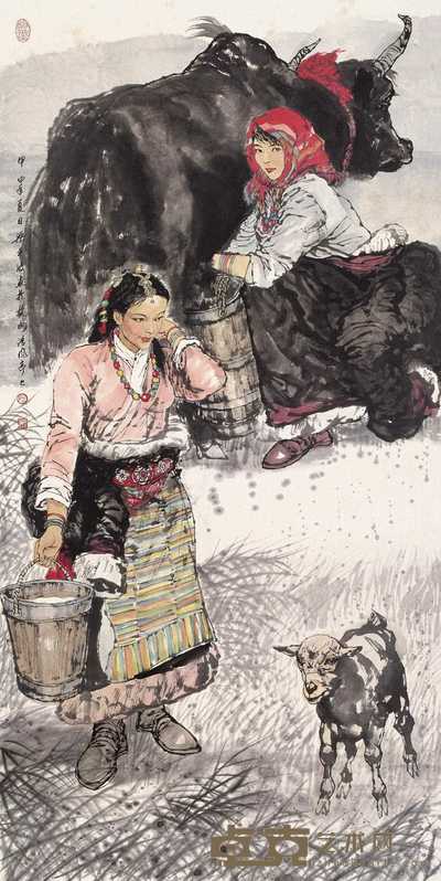 梁平波 人物 立轴 69×138cm